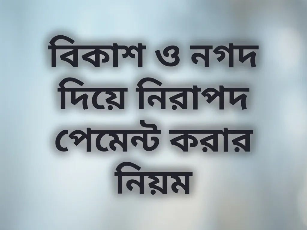 বিকাশ ও নগদ পেমেন্ট টিপস